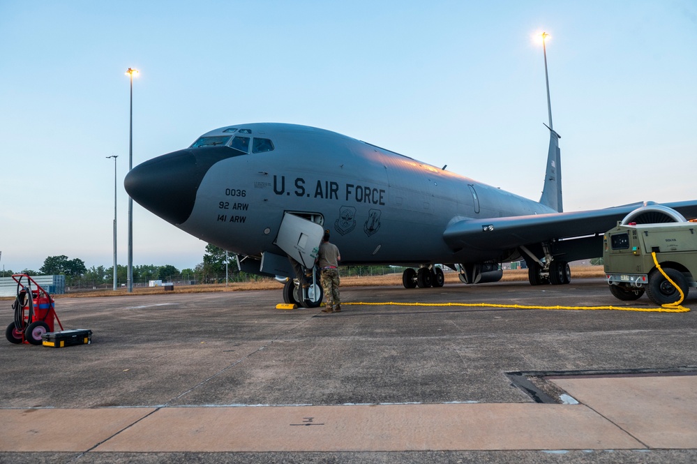 MG23: KC-135 refuels KC-46