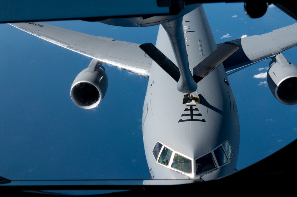 MG23: KC-135 refuels KC-46