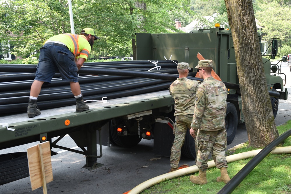 Vermont National Guard Delivers PVC Pipe for Flood Relief