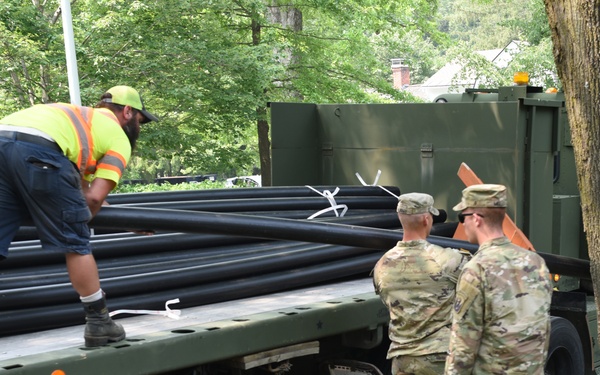 Vermont National Guard Delivers PVC Pipe for Flood Relief