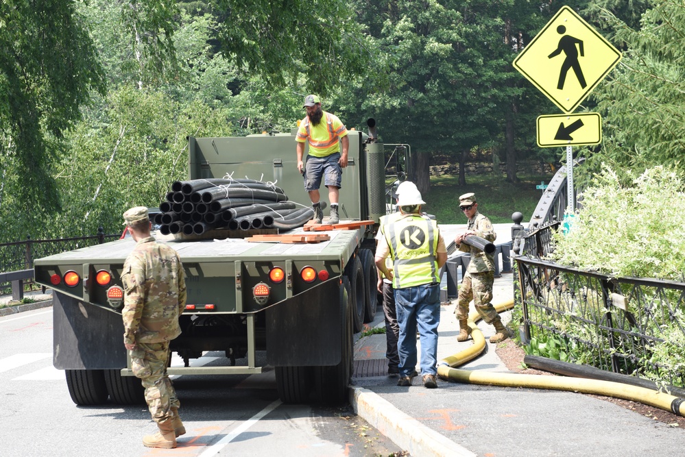 Vermont National Guard Delivers PVC Pipe for Flood Relief