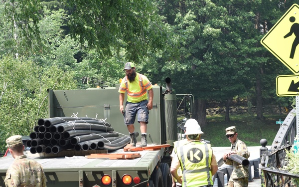 Vermont National Guard Delivers PVC Pipe for Flood Relief