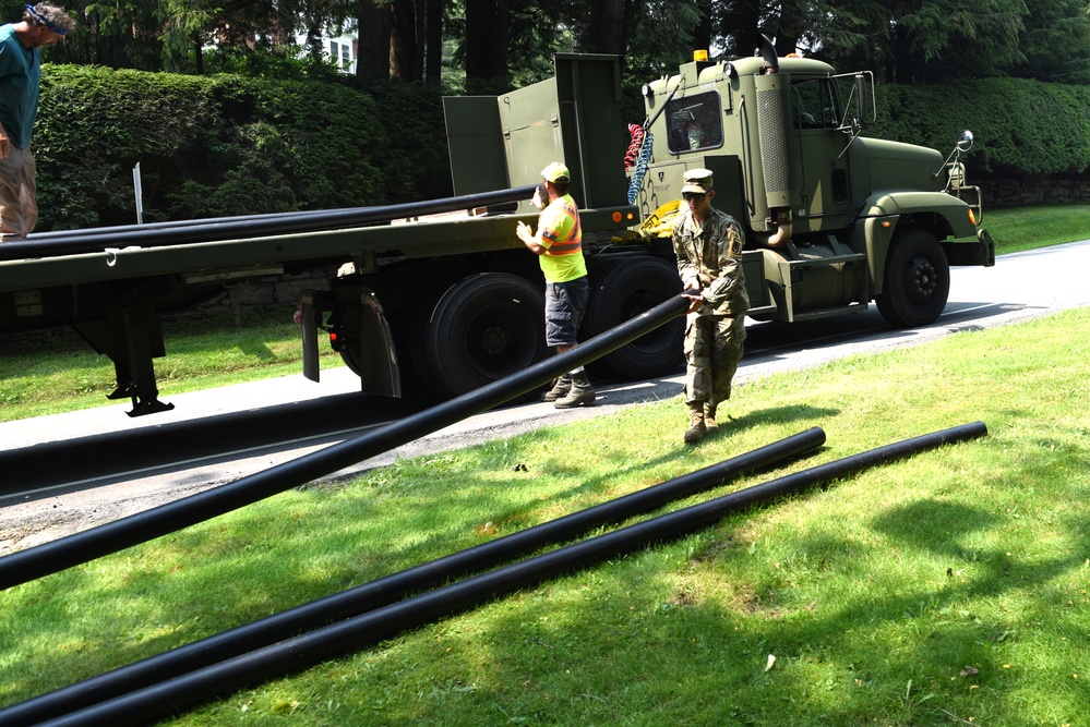 Vermont National Guard Delivers PVC Pipe for Flood Relief