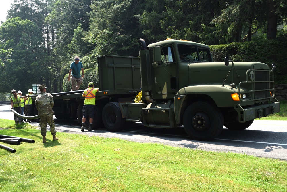 Vermont National Guard Delivers PVC Pipe for Flood Relief