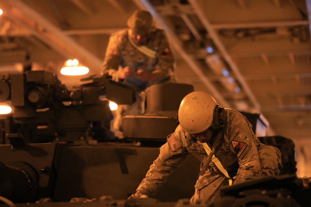 U.S. Army tanks arrive at the Port of Gladstone