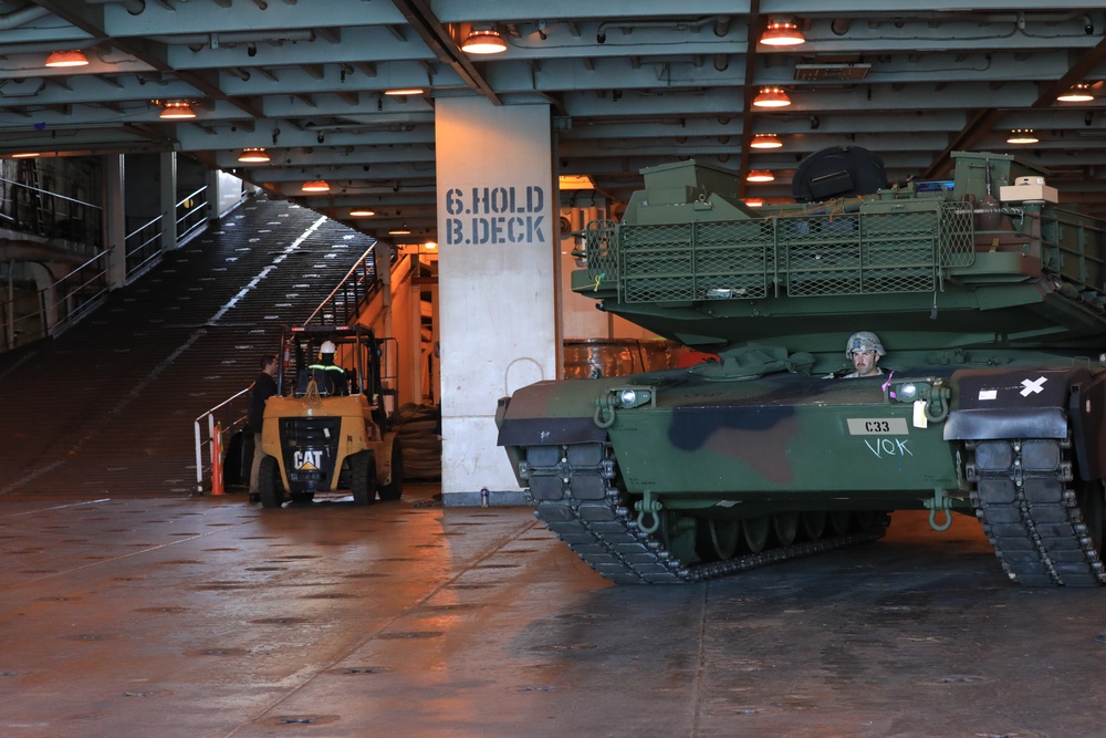 U.S. Army tanks at the Port of Gladstone