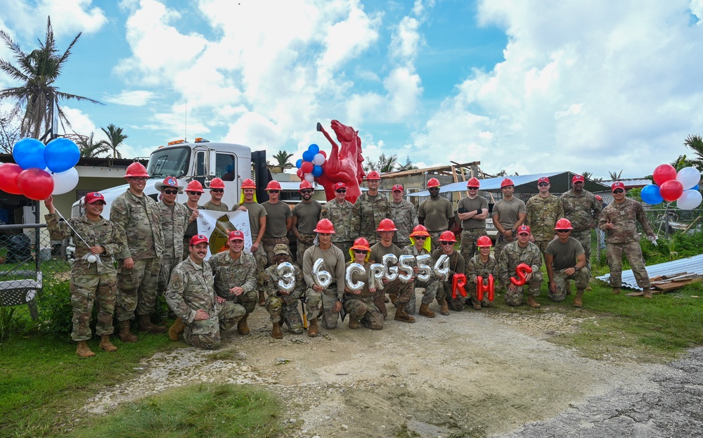 36 CRG and 554 RHS repair roofs in the Guam community