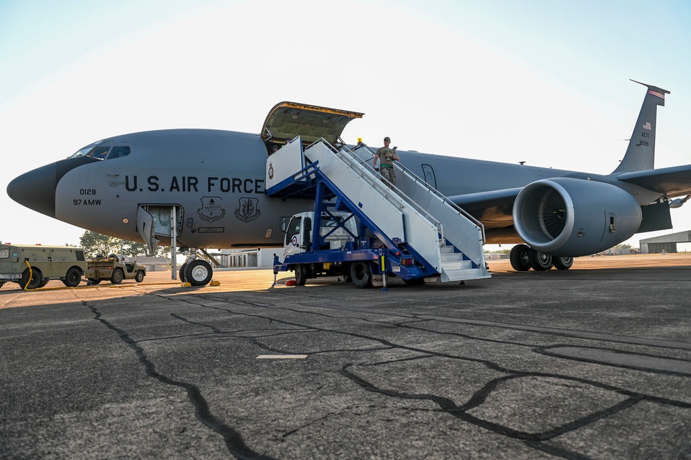 U.S. KC-135 arrives at RAAF Darwin, Australia for Mobility Guardian 23