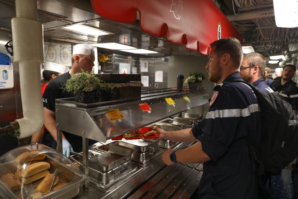 French Sailors Eat In Galley