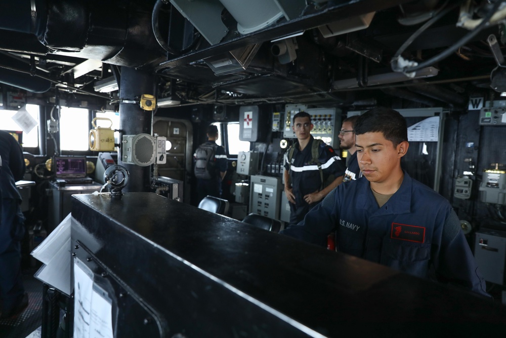French Sailors Watch Helmsman
