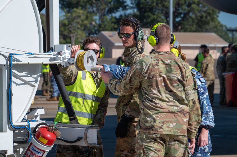 U.S. Air Force C-5 Galaxy delivers U.S. Marine helicopters to Australia