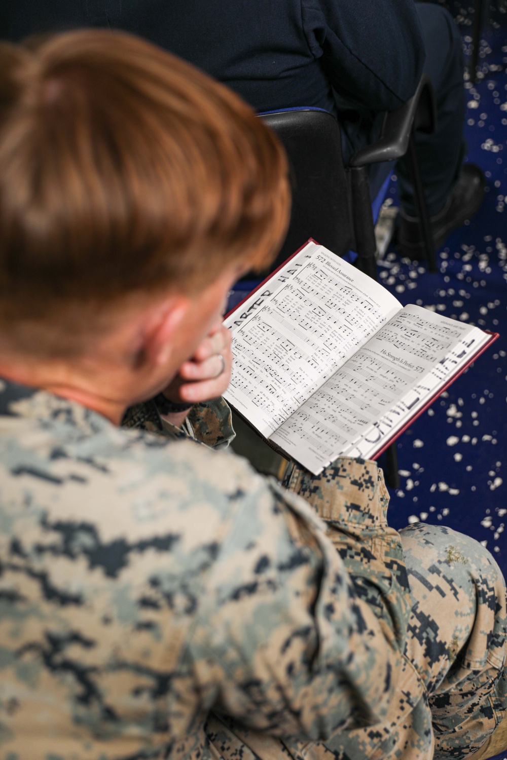 USS Carter Hall Conducts Protestant Service