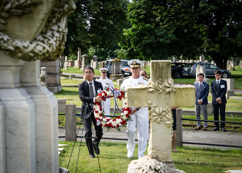 July 15, 2023 – President of the U.S. Naval War College Rear Adm. Pete Garvin Commemorates Commodore Matthew C. Perry