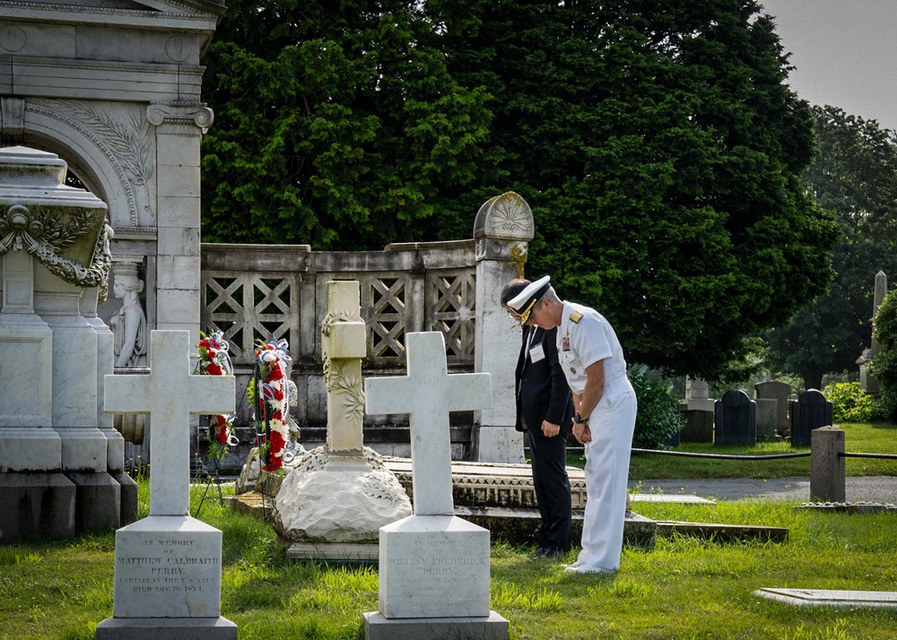 July 15, 2023 – President of the U.S. Naval War College Rear Adm. Pete Garvin Commemorates Commodore Matthew C. Perry
