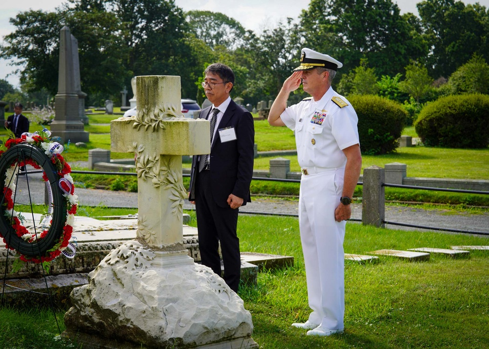 July 15, 2023 – President of the U.S. Naval War College Rear Adm. Pete Garvin Commemorates Commodore Matthew C. Perry