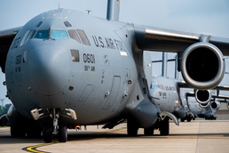 Power in Reserve: 911th Airlift Wing demonstrates combat readiness with C-17 elephant walk