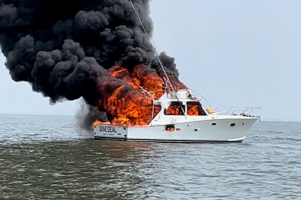 Coast Guard, partners respond to boat fire in Delaware Bay