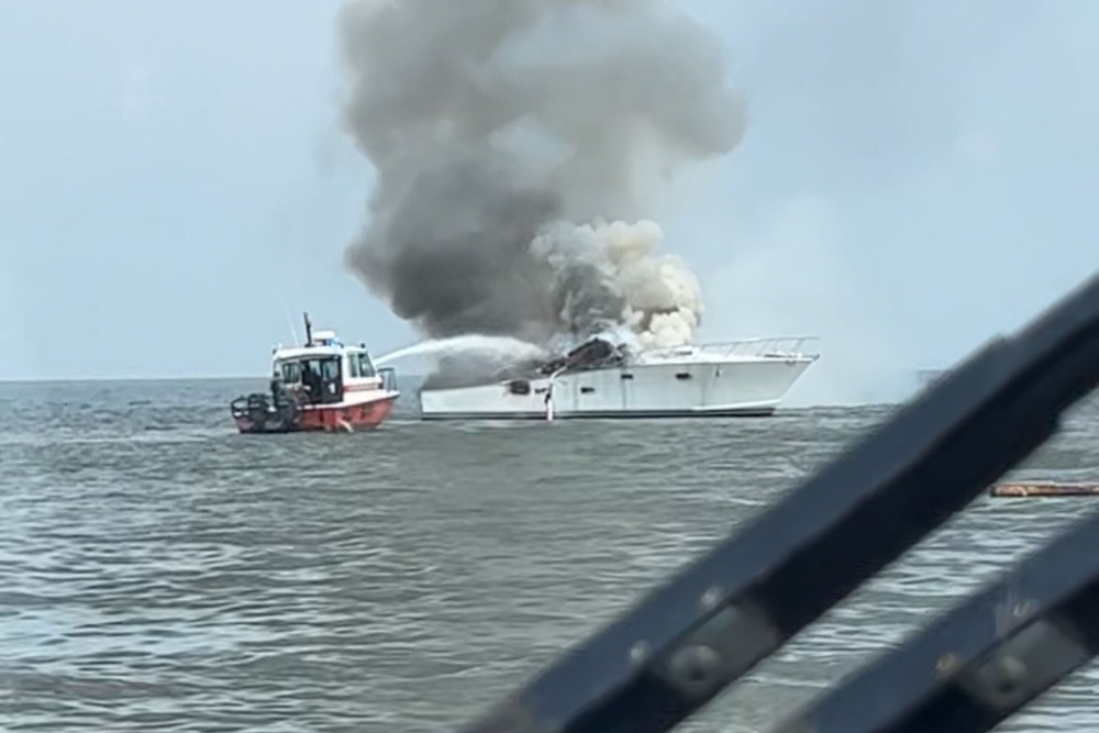 Coast Guard, partners respond to boat fire in Delaware Bay