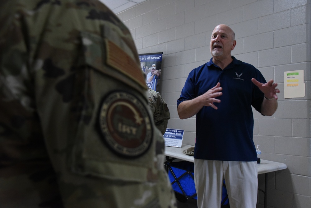 Fedrigo speaks to Airmen during IRT site tour