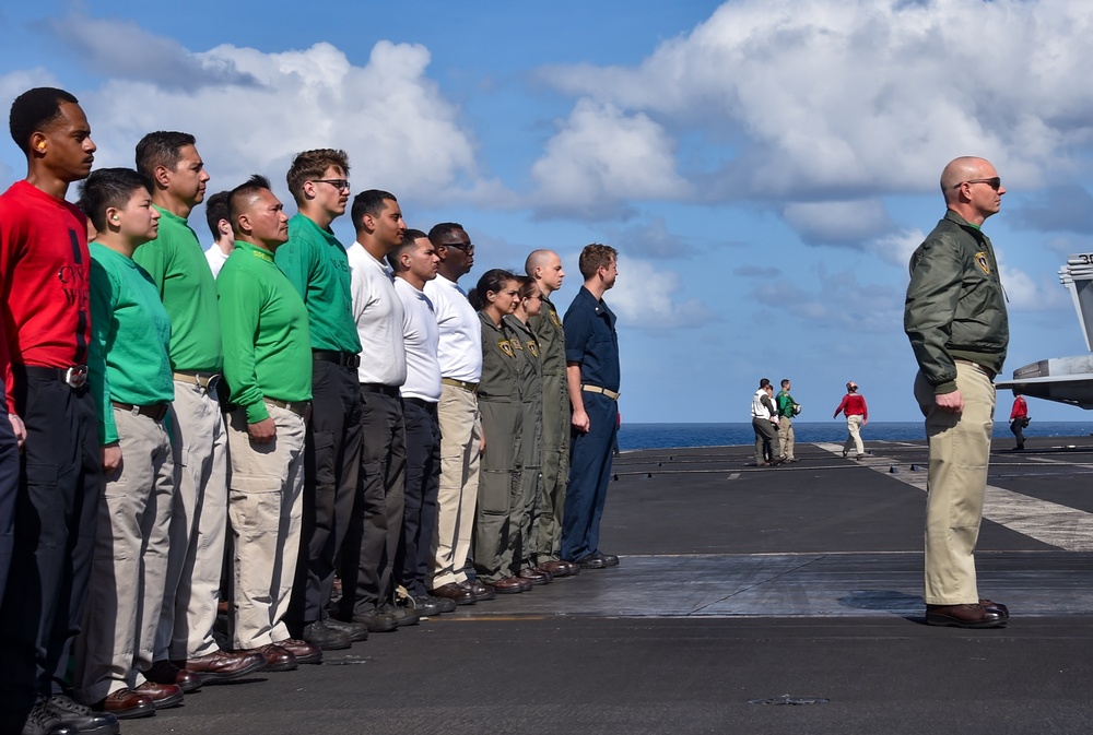 Carrier Air Wing 5 conducts change of command ceremony aboard USS Ronald Reagan (CVN 76)