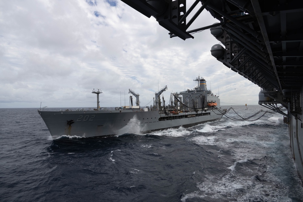 USNS Yukon Replenishes USS America at Sea