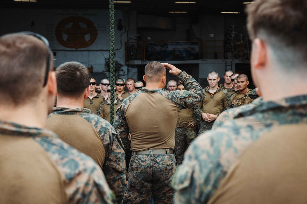 26th MEU Conducts Fast-Rope Training Aboard USS Bataan