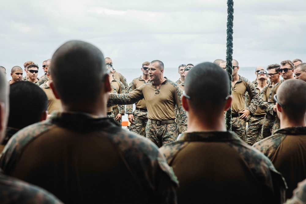 26th MEU Conducts Fast-Rope Training Aboard USS Bataan