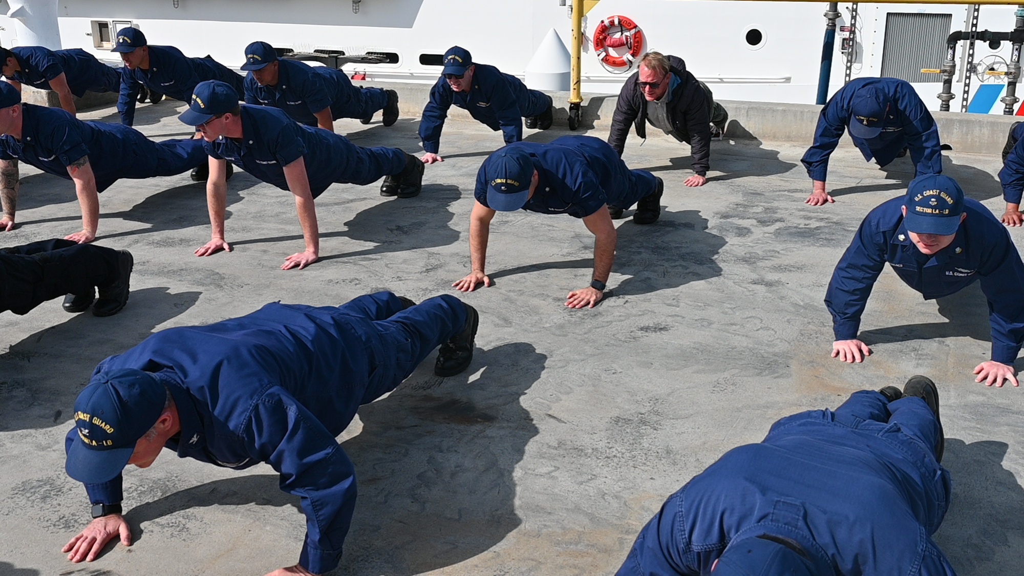 DVIDS - Images - Coast Guard Units show support for the 22 Push Up  Challenge with the Customs and Border Protection [Image 1 of 5]