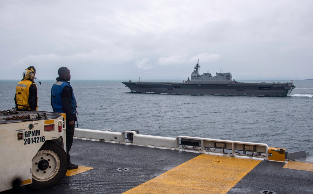 USS America Renders Honors to JS Izumo