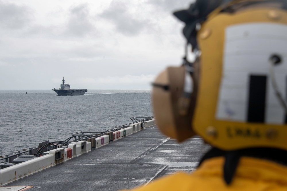 USS America Renders Honors to JS Izumo