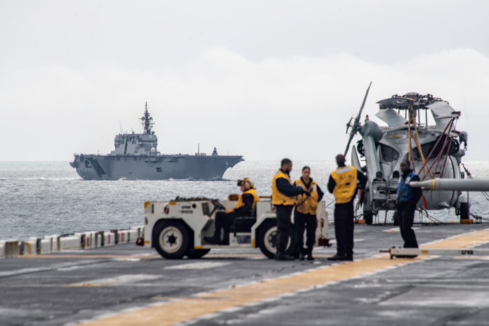 USS America Renders Honors to JS Izumo