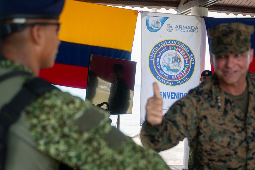 UNITAS 2023: Commander of MARFORSOUTH Visits Colombian Marine Corps