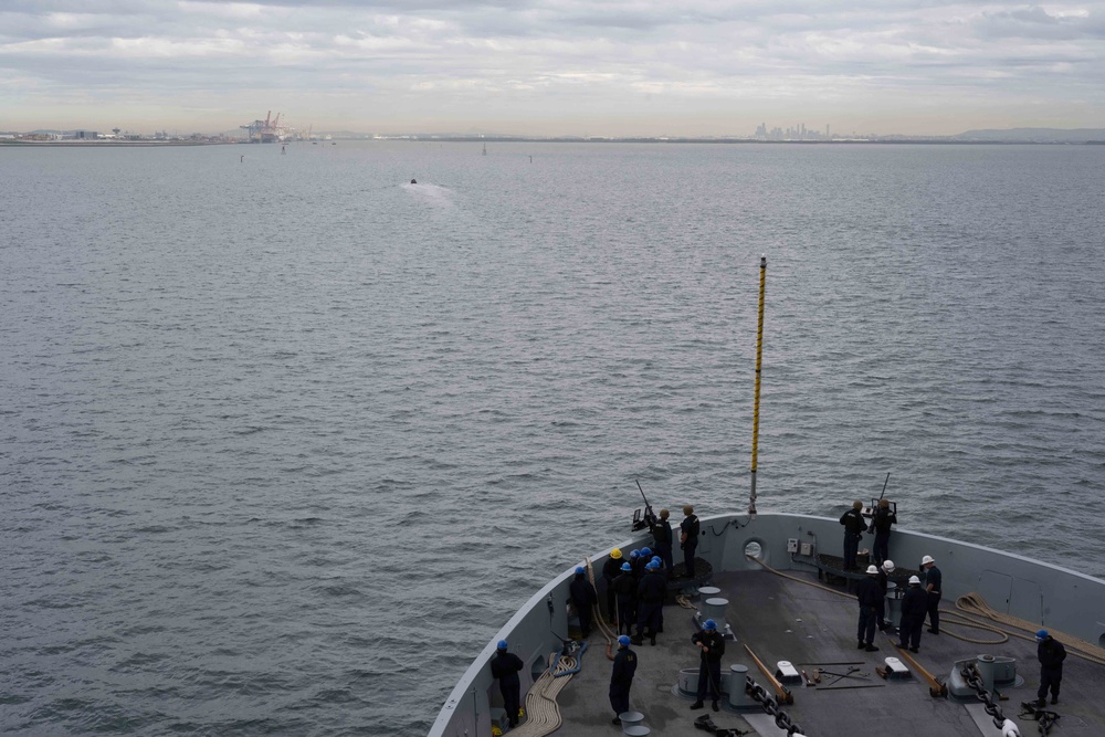 USS New Orleans Pulls into Brisbane, Australia, During Talisman Sabre 23, July 12, 2023