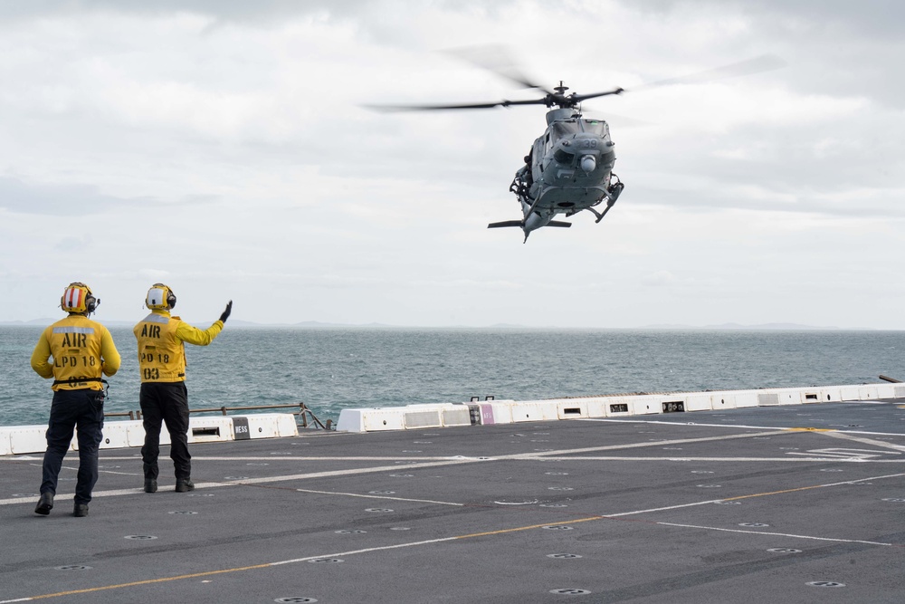 Flight Operations with the 31st MEU Air Combat Element aboard USS New Orleans during Talisman Sabre 23 July 18, 2023