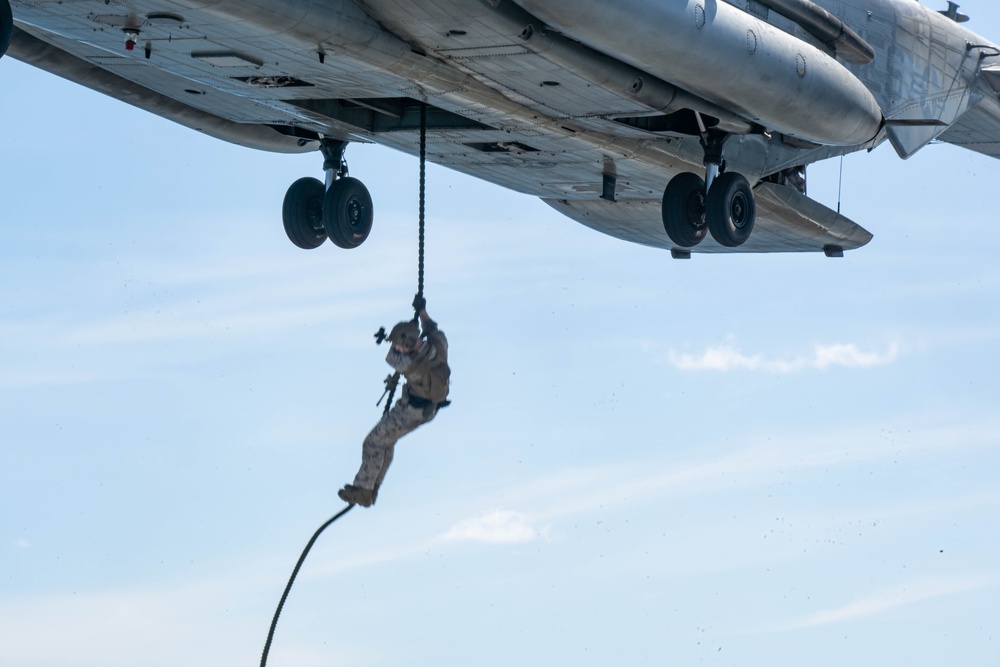 USS New Orleans Conducts Visit, Board, Search, and Seizure Drill with 31st MEU and USS Green Bay aboard USS New Orleans July 8, 2023