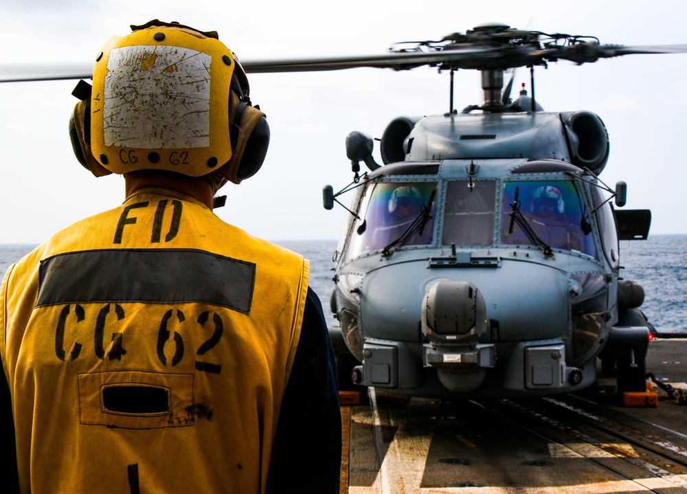 USS Robert Smalls (CG 62) Conducts Flight Quarters