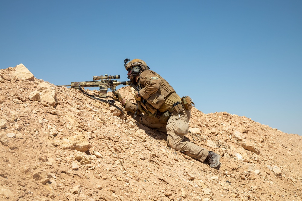 Norwegian soldiers conduct a live-fire exercise at Al Asad Air Base