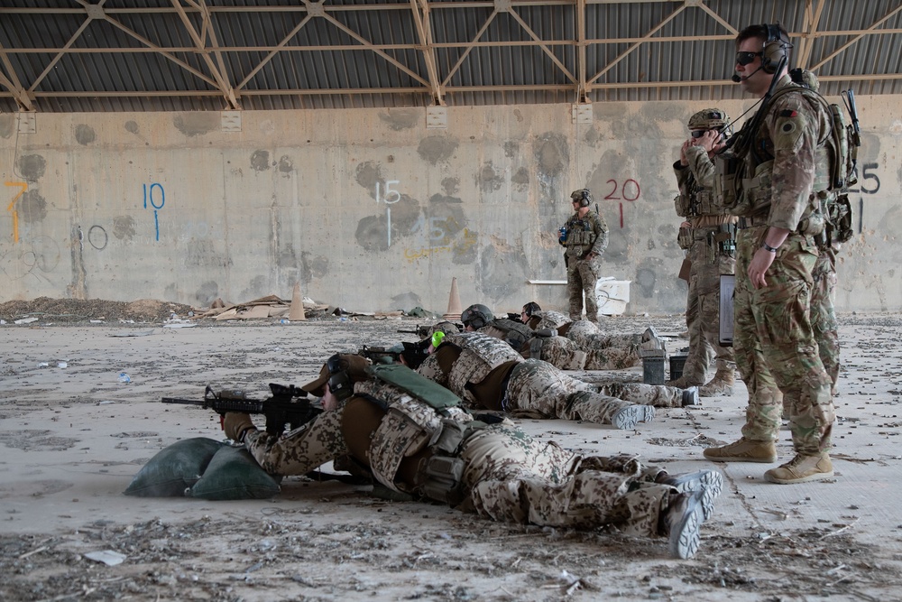 U.S. Army Soldiers compete for the German Schützenschnur badge at Al Asad Air Base