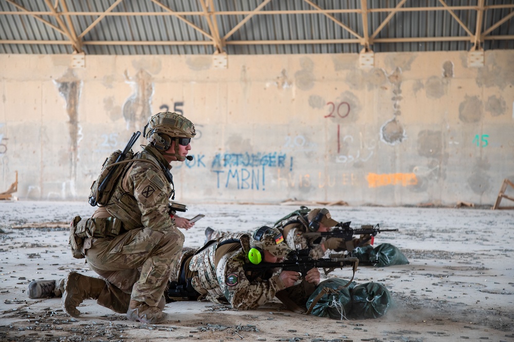 U.S. Army Soldiers compete for the German Schützenschnur badge at Al Asad Air Base