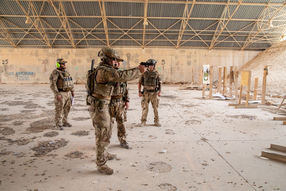 U.S. Army Soldiers compete for the German Schützenschnur badge at Al Asad Air Base