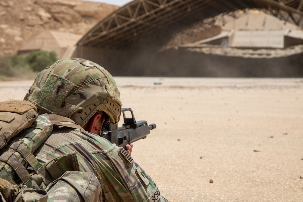 U.S. Army Soldiers compete for the German Schützenschnur badge at Al Asad Air Base