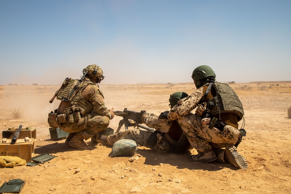 Members of Ohio National Guard conduct M2 Browning live-fire exercise at Al Asad Air Base