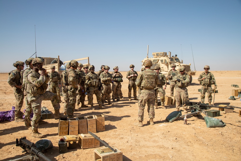 Members of Ohio National Guard conduct M2 Browning live-fire exercise at Al Asad Air Base