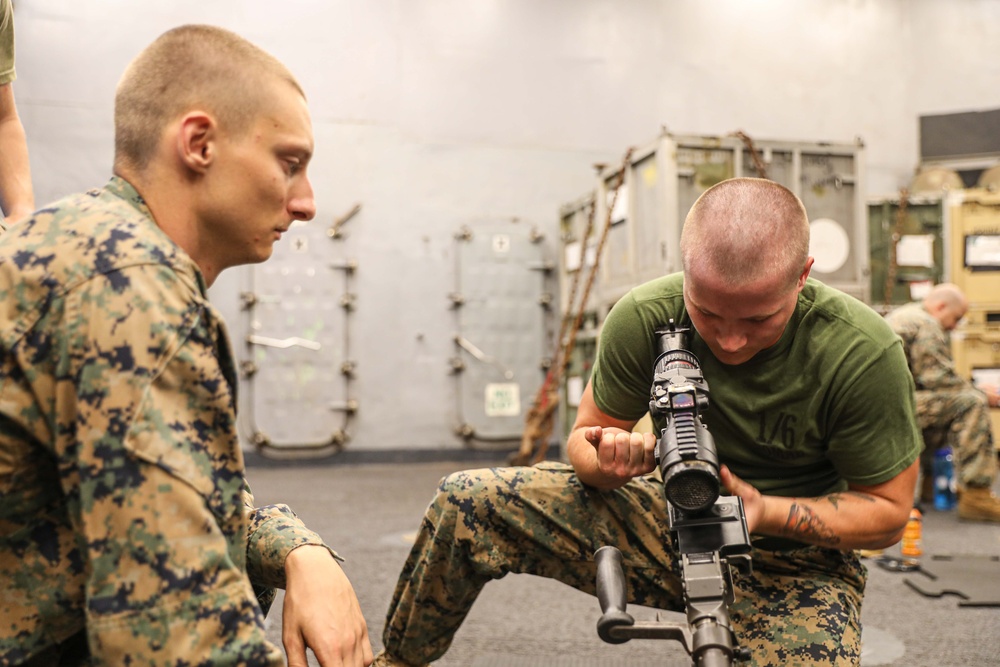 USS Carter Hall Conducts Weapons Training