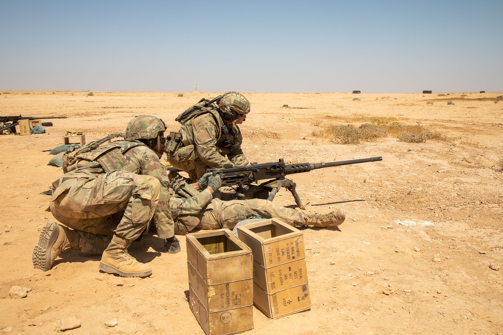 Members of Ohio National Guard conduct M2 Browning live-fire exercise at Al Asad Air Base