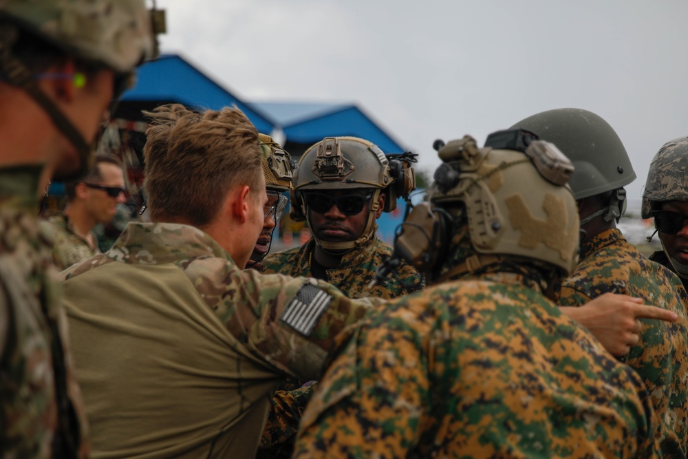 Multinational extration and insertion exercise takes place during TRADEWINDS23 exercise on July, 17 2023 at Air Base London, Guyana.