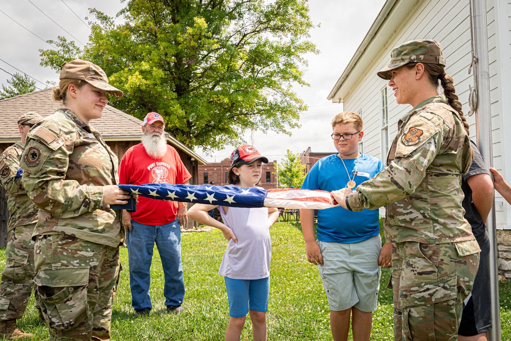 Missouri Honor Guard teach children about flag folding