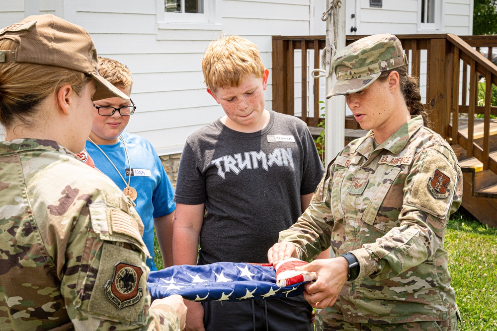 Missouri Honor Guard teach children about flag folding