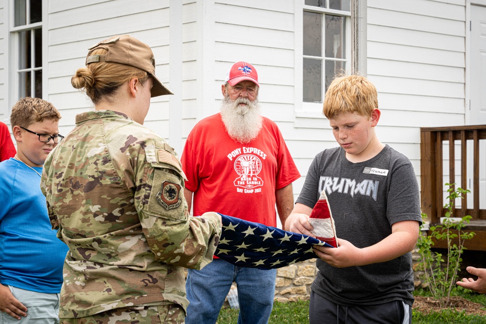 Missouri Honor Guard teach children about flag folding