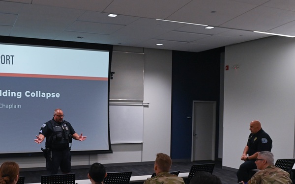 132d Wing Chaplain team visits Davenport Police Department; Learns about support during crisis